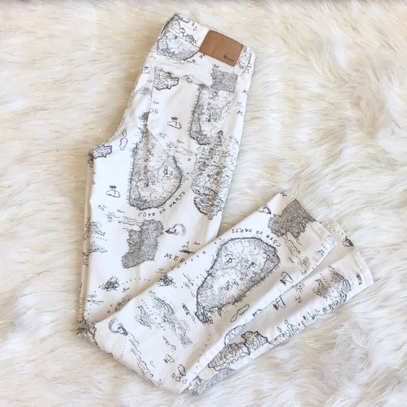 ❤️ Madewell map print skinny ankle jeans ❤️w24 - Picture 1 of 6
